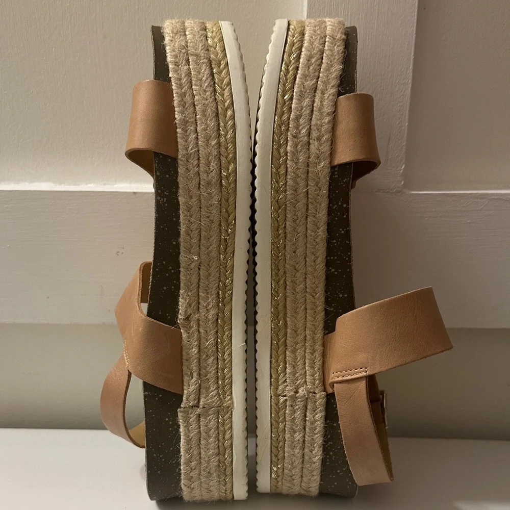 🌴🤎Chelsea Crew Tan Platform Espadrille Sandals•Size 8🤎🌴